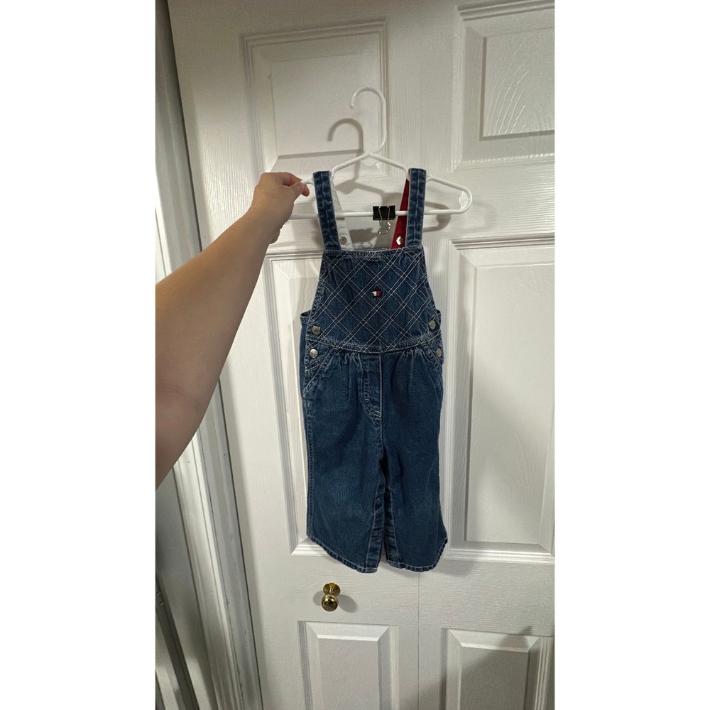 Tommy Hilfiger blue denim overalls 12-18 m